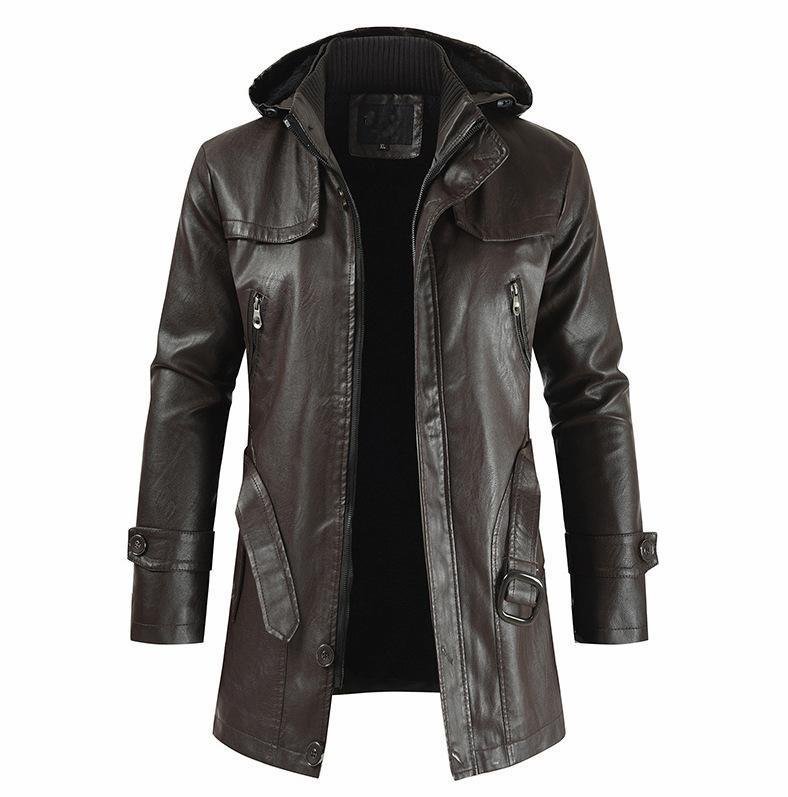 Hooded Leather Jacket – Vogue Gadget